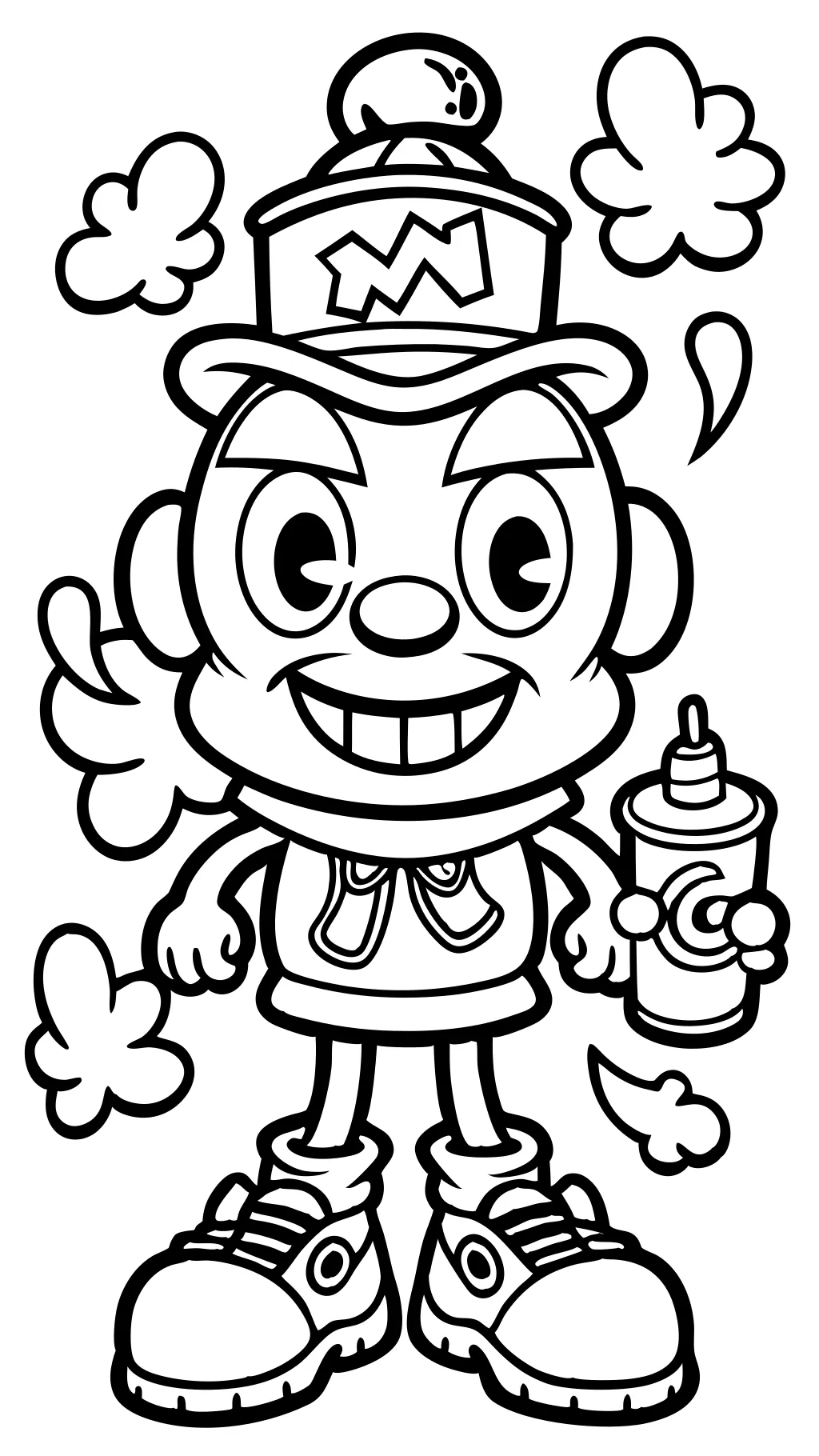 cartoon graffiti art coloring pages